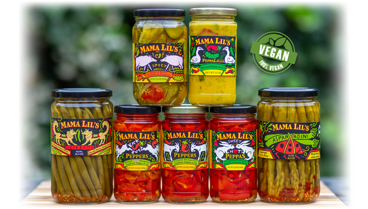 Mama Lil's Pickled Peppers and Fine Condiments - Gourmet, Sweet, Hot and Mildly Spicy Pickled Peppers, Bread and Butter Pickle and Pepper Relish, Peppa Lilli Mustard, Pickled Asparagus and Green Beans For Sale Online. Product of the USA - Retail and Wh