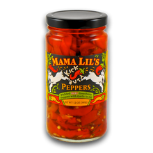 Load image into Gallery viewer, Mama Lil&#39;s Kick Butt Peppers in Oil (Spicy) - 12oz. 6-pack