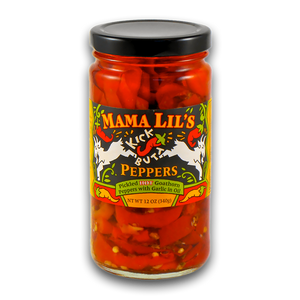 Mama Lil's Kick Butt Peppers in Oil (Spicy) - 12oz. 6-pack