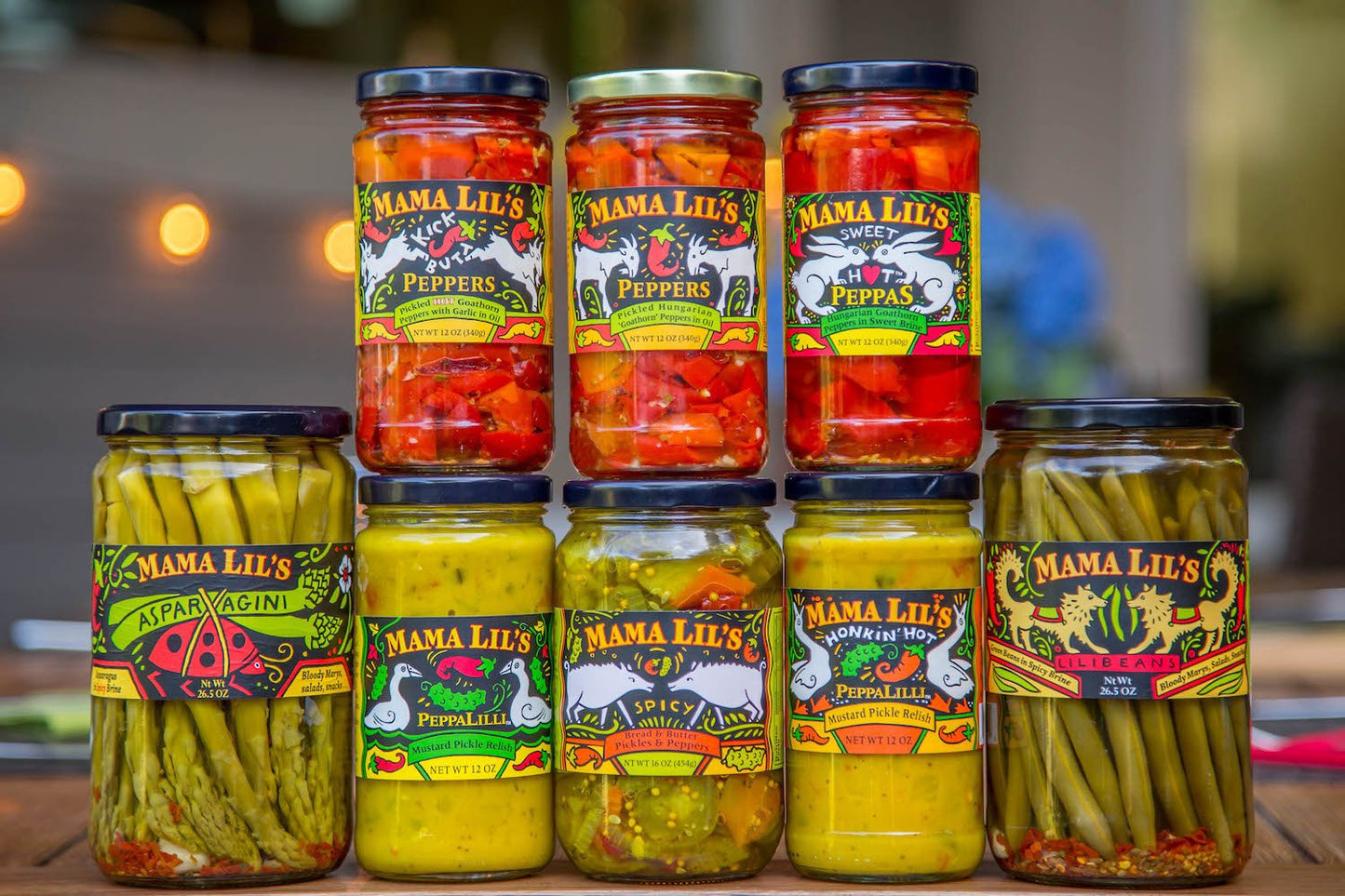 Mama Lil's Pickled Peppers and Fine Condiments  - Gourmet, Sweet, Hot and Mildly Spicy Pickled Peppers, Bread and Butter Pickle and Pepper Relish, Peppa Lilli Mustard, Pickled Asparagus and Green Beans For Sale Online.  Product of the USA - Retail and Wholesale - Domestic and International Shipping Available